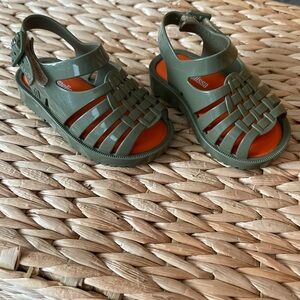 Mini Melissa Green and Orange Kids Sandals